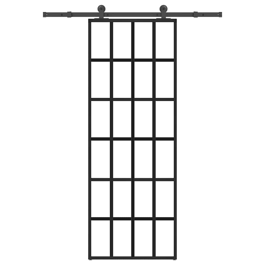 vidaXL Sliding Door with Hardware Set 76x205 cm ESG Glass&Aluminium 1