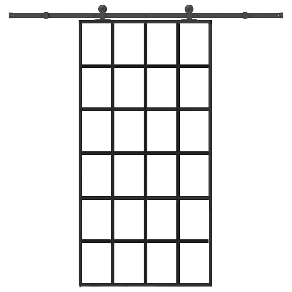 vidaXL Sliding Door with Hardware Set 102x205 cm ESG Glass&Aluminium 2