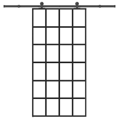vidaXL Sliding Door with Hardware Set 102x205 cm ESG Glass&Aluminium 2