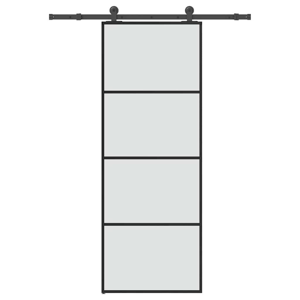 vidaXL Sliding Door with Hardware Set 76x205 cm ESG Glass&Aluminium 1
