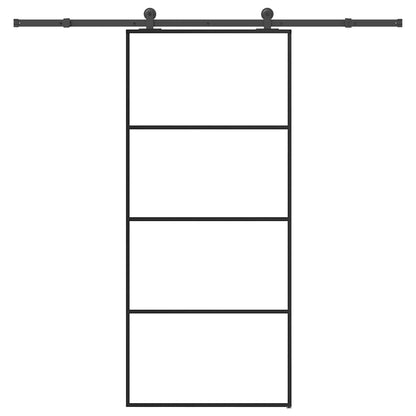 vidaXL Sliding Door with Hardware Set 90x205 cm ESG Glass&Aluminium 1