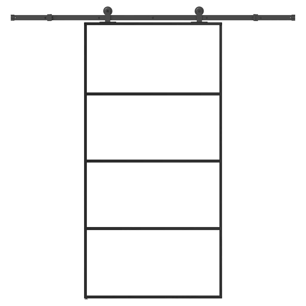 vidaXL Sliding Door with Hardware Set 102,5x205 cm ESG Glass&Aluminium 2