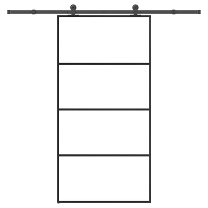 vidaXL Sliding Door with Hardware Set 102,5x205 cm ESG Glass&Aluminium 2