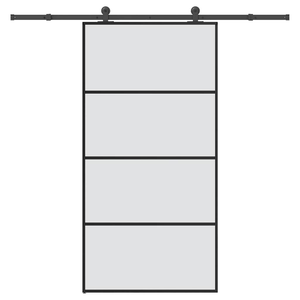 vidaXL Sliding Door with Hardware Set 102,5x205 cm ESG Glass&Aluminium 1