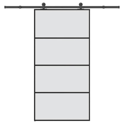 vidaXL Sliding Door with Hardware Set 102,5x205 cm ESG Glass&Aluminium 1