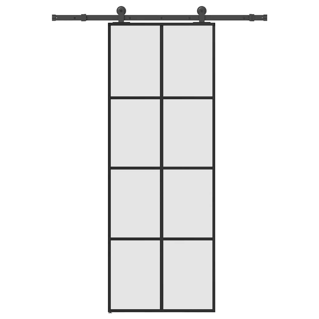 vidaXL Sliding Door with Hardware Set 76x205 cm ESG Glass&Aluminium 2