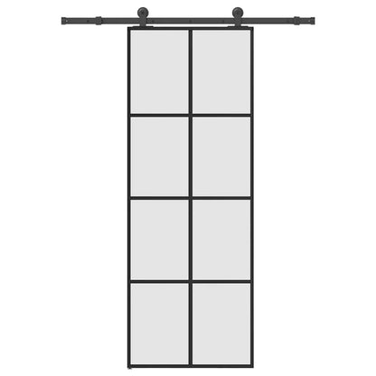 vidaXL Sliding Door with Hardware Set 76x205 cm ESG Glass&Aluminium 2