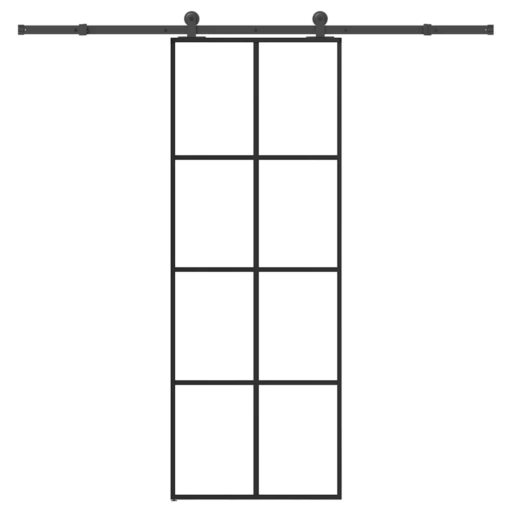 vidaXL Sliding Door with Hardware Set 76x205 cm ESG Glass&Aluminium 1