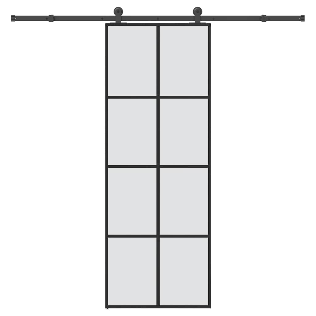 vidaXL Sliding Door with Hardware Set 76x205 cm ESG Glass&Aluminium 1