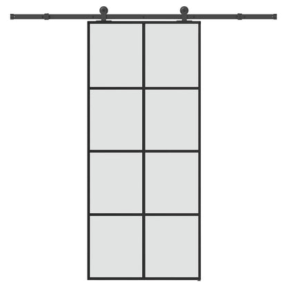 Sliding Door with Hardware Set 76x205 cm ESG Glass&Aluminium 90 cm 213.5 cm Matt