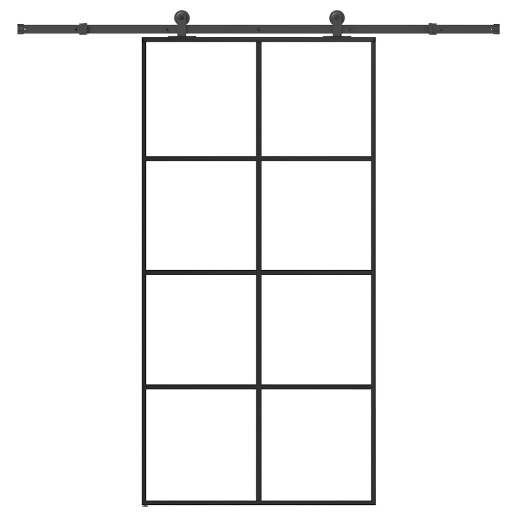 vidaXL Sliding Door with Hardware Set 102,5x205 cm ESG Glass&Aluminium 1