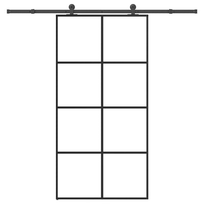 vidaXL Sliding Door with Hardware Set 102,5x205 cm ESG Glass&Aluminium 1