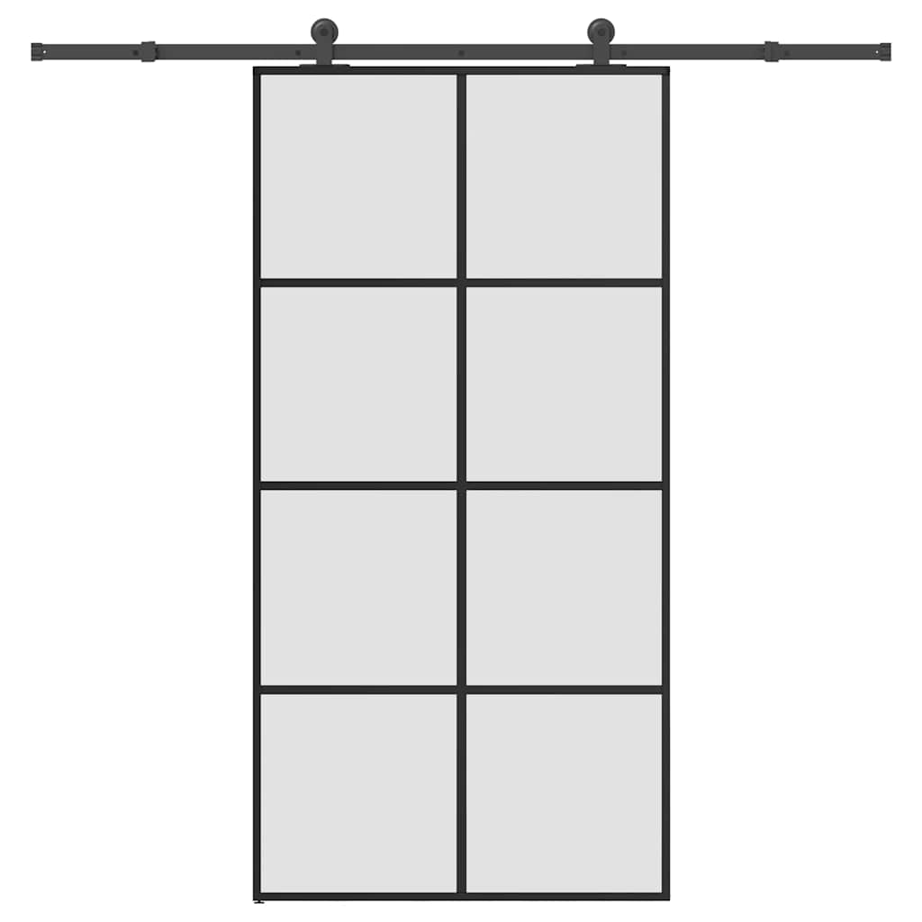 vidaXL Sliding Door with Hardware Set 102,5x205 cm ESG Glass&Aluminium 2