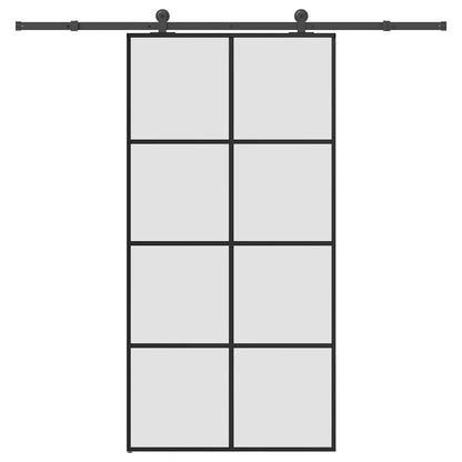 vidaXL Sliding Door with Hardware Set 102,5x205 cm ESG Glass&Aluminium 2