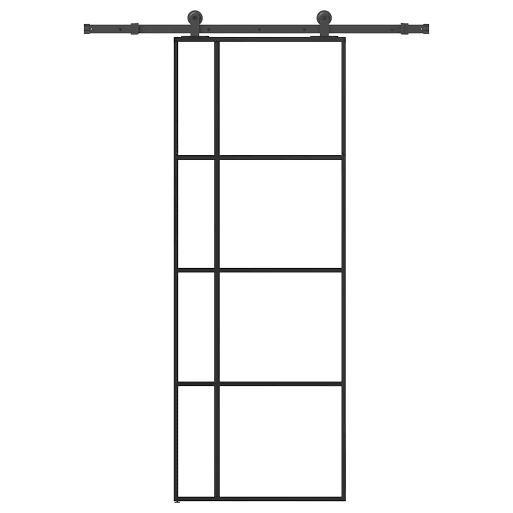 vidaXL Sliding Door with Hardware Set 76x205 cm ESG Glass&Aluminium 1