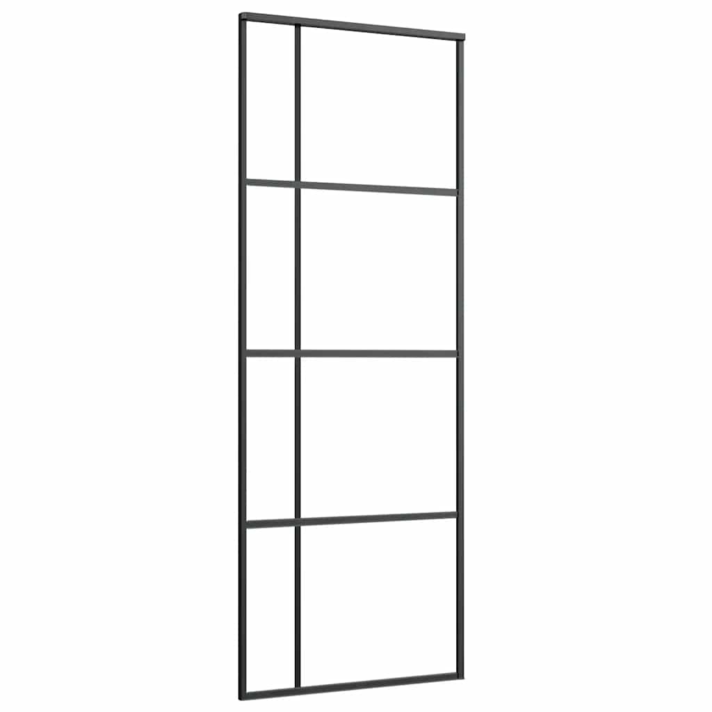 vidaXL Sliding Door with Hardware Set 76x205 cm ESG Glass&Aluminium 4