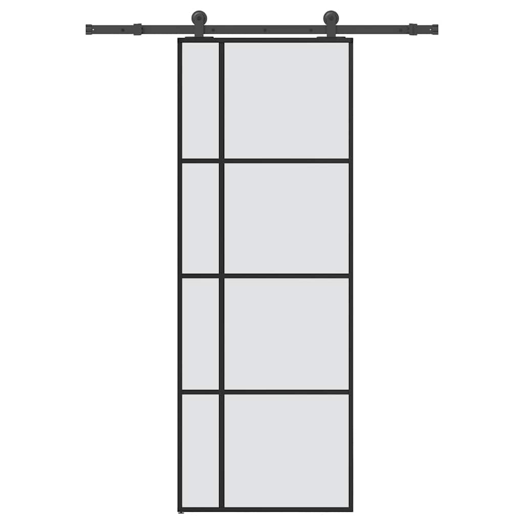 vidaXL Sliding Door with Hardware Set 76x205 cm ESG Glass&Aluminium 1