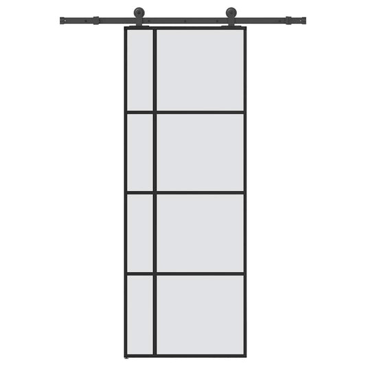 vidaXL Sliding Door with Hardware Set 76x205 cm ESG Glass&Aluminium 1