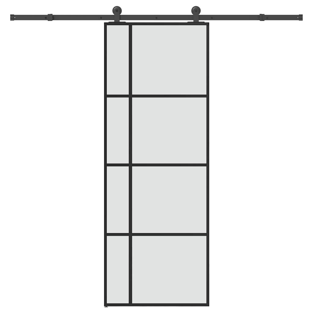 vidaXL Sliding Door with Hardware Set 76x205 cm ESG Glass&Aluminium 1