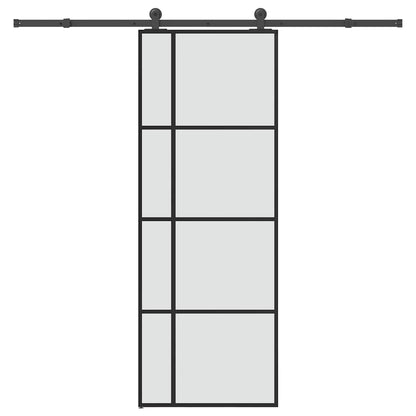 vidaXL Sliding Door with Hardware Set 76x205 cm ESG Glass&Aluminium 1