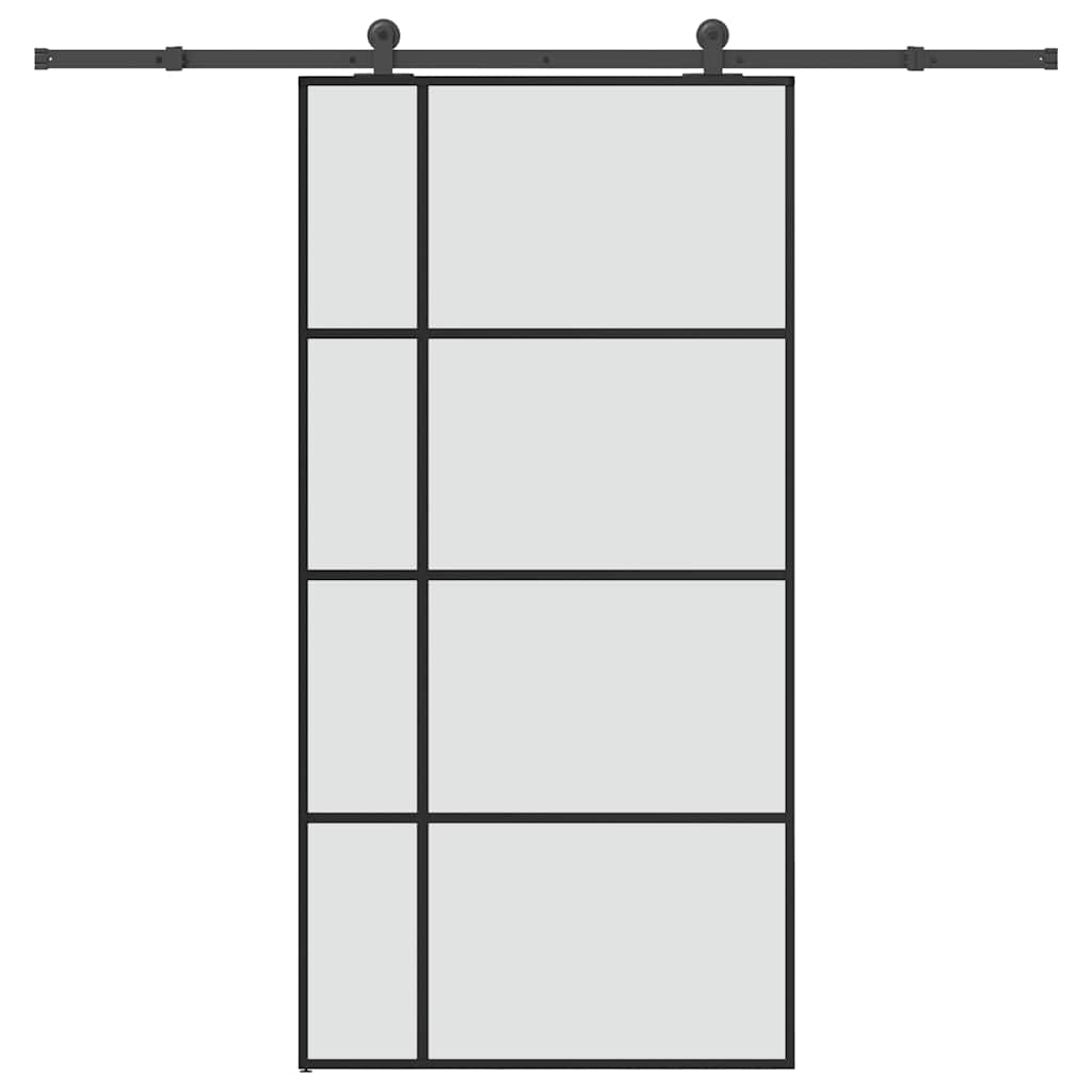 vidaXL Sliding Door with Hardware Set 102,5x205 cm ESG Glass&Aluminium 1