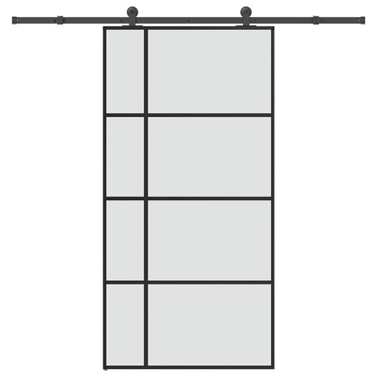 vidaXL Sliding Door with Hardware Set 102,5x205 cm ESG Glass&Aluminium 1