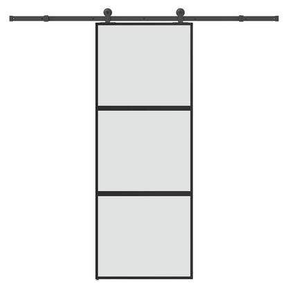 vidaXL Sliding Door with Hardware Set 76x205 cm Tempered Glass&Aluminium 1