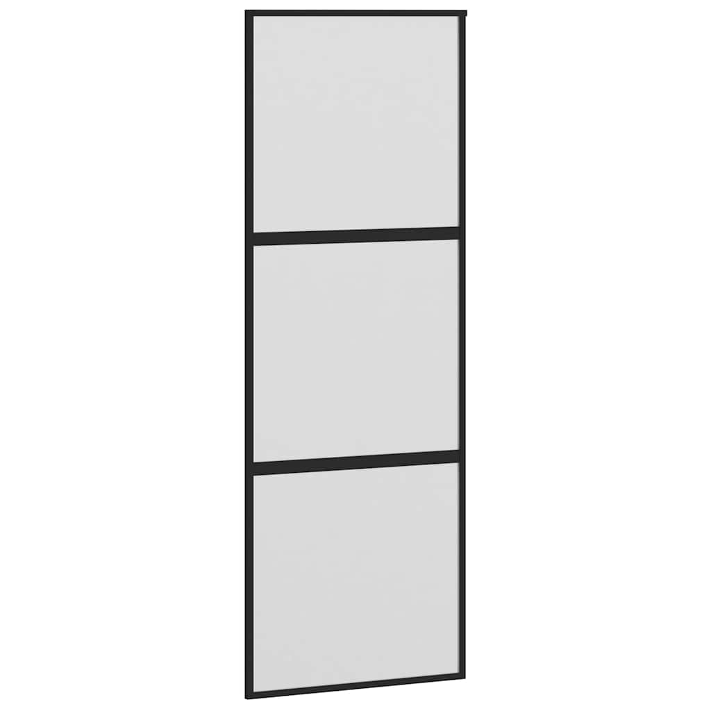 vidaXL Sliding Door with Hardware Set 76x205 cm Tempered Glass&Aluminium 4