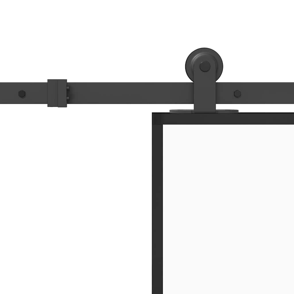 vidaXL Sliding Door with Hardware Set 76x205 cm Tempered Glass&Aluminium 6