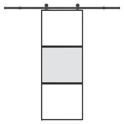 vidaXL Sliding Door with Hardware Set 76x205 cm Tempered Glass&Aluminium 1