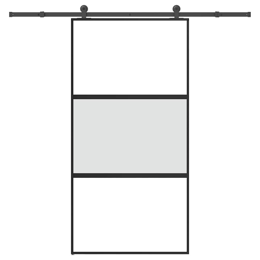 vidaXL Sliding Door with Hardware Set 102,5x205 cm Tempered Glass&Aluminium 1