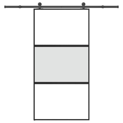 vidaXL Sliding Door with Hardware Set 102,5x205 cm Tempered Glass&Aluminium 1