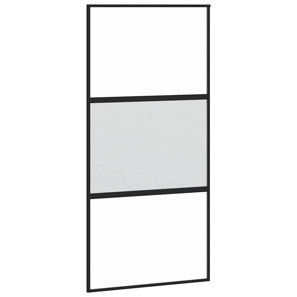 vidaXL Sliding Door with Hardware Set 102,5x205 cm Tempered Glass&Aluminium 4