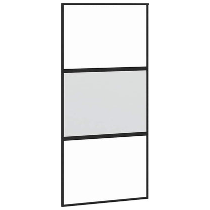 vidaXL Sliding Door with Hardware Set 102,5x205 cm Tempered Glass&Aluminium 4