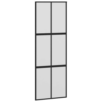 vidaXL Sliding Door with Hardware Set 76x205 cm Tempered Glass&Aluminium 4