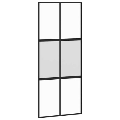 vidaXL Sliding Door with Hardware Set 90x205 cm Tempered Glass&Aluminium 4