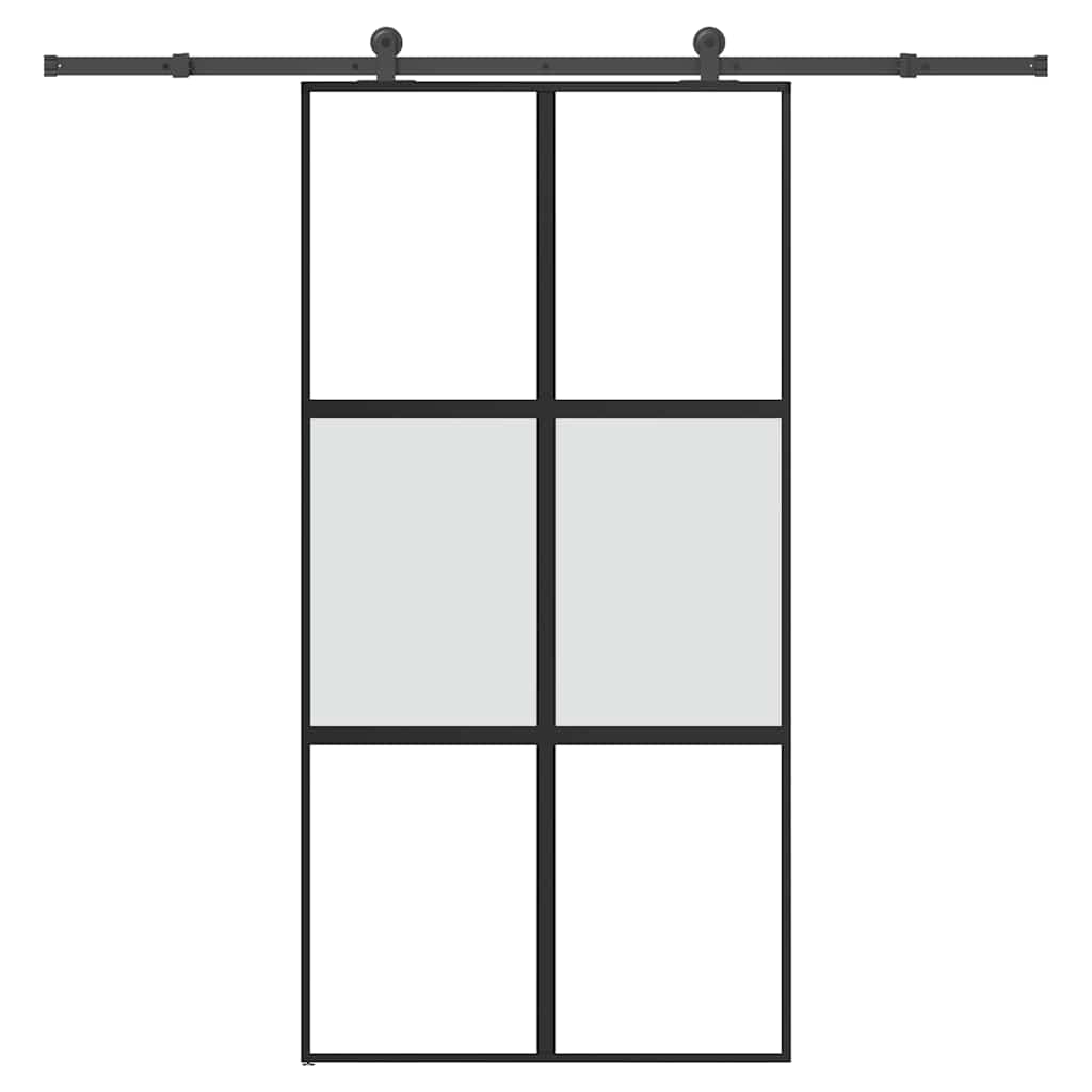 vidaXL Sliding Door with Hardware Set 102,5x205 cm Tempered Glass&Aluminium 1
