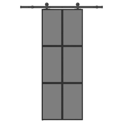 vidaXL Sliding Door with Hardware Set 76x205 cm Tempered Glass&Aluminium 1