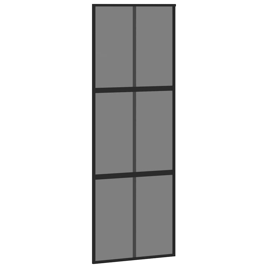 vidaXL Sliding Door with Hardware Set 76x205 cm Tempered Glass&Aluminium 4