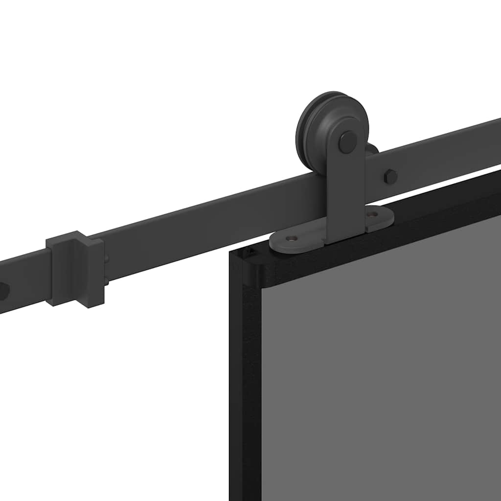 vidaXL Sliding Door with Hardware Set 76x205 cm Tempered Glass&Aluminium 5