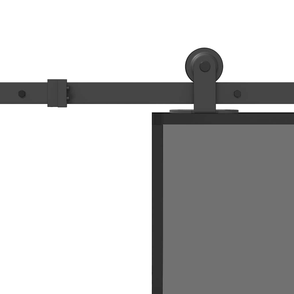 vidaXL Sliding Door with Hardware Set 76x205 cm Tempered Glass&Aluminium 6