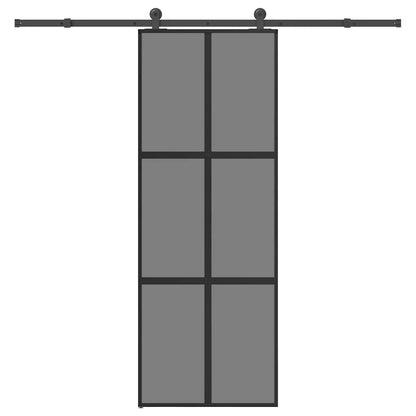 vidaXL Sliding Door with Hardware Set 76x205 cm Tempered Glass&Aluminium 1