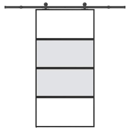 vidaXL Sliding Door with Hardware Set 102.5x205 cm Tempered Glass&Aluminium 1