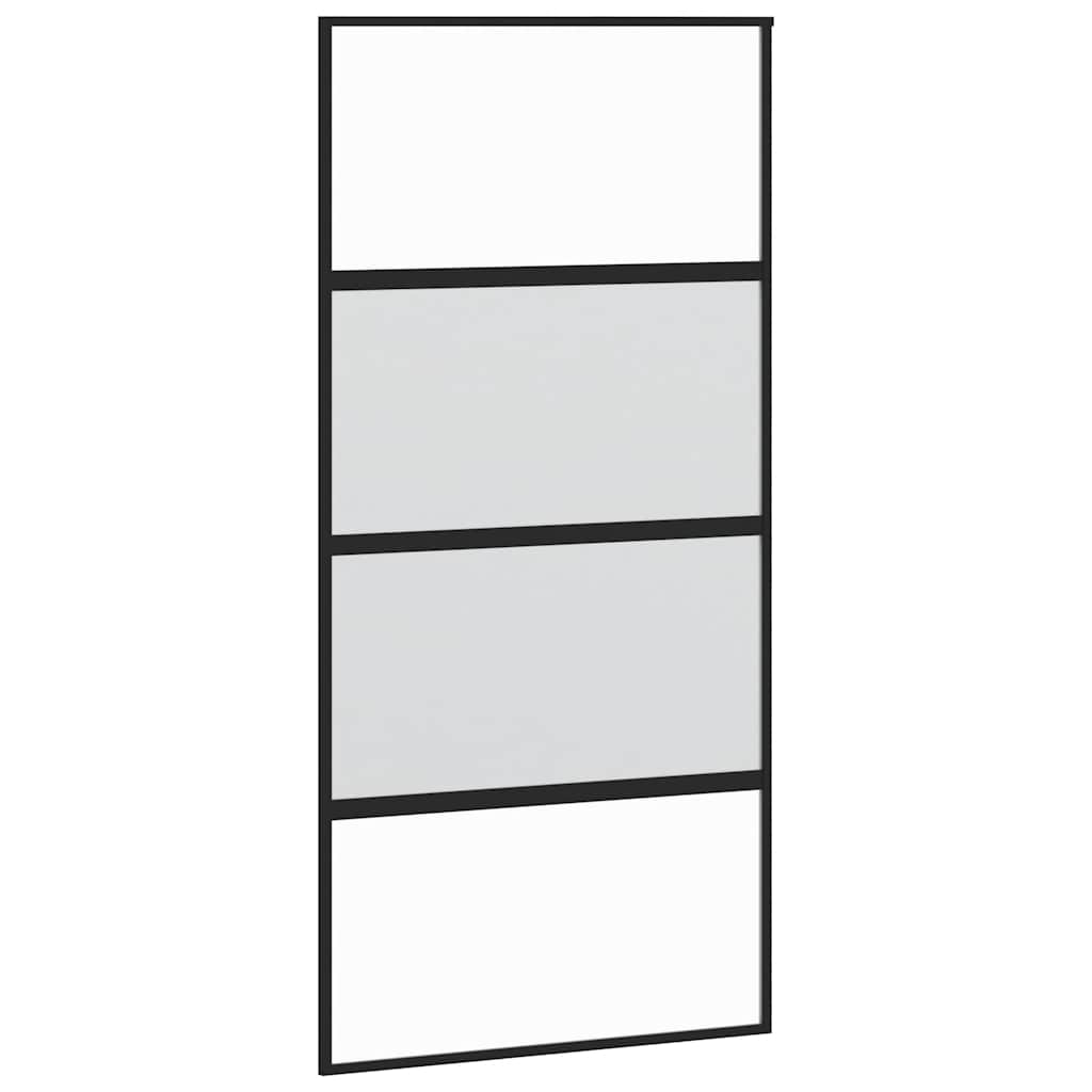 vidaXL Sliding Door with Hardware Set 102.5x205 cm Tempered Glass&Aluminium 4
