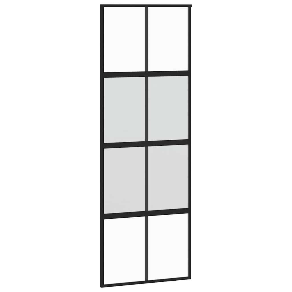 vidaXL Sliding Door with Hardware Set 76x205 cm Tempered Glass&Aluminium 4