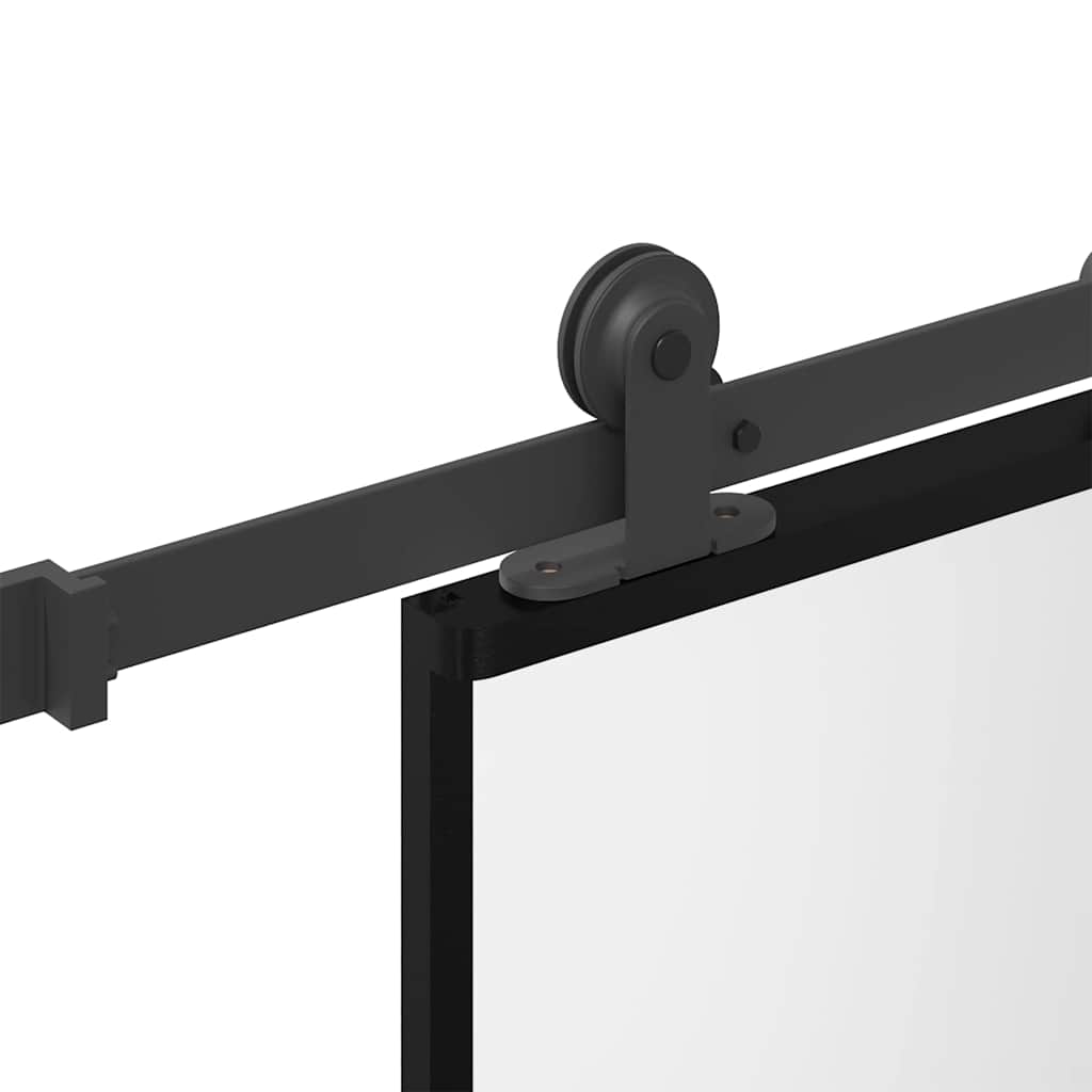 vidaXL Sliding Door with Hardware Set 76x205 cm Tempered Glass&Aluminium 5