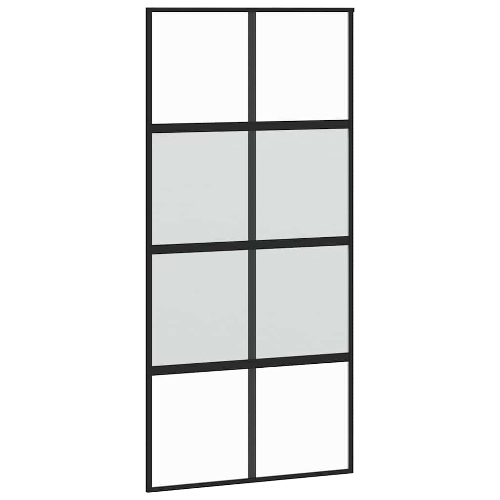 vidaXL Sliding Door with Hardware Set 90x205 cm Tempered Glass and Aluminium 4