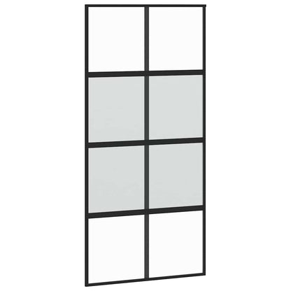 vidaXL Sliding Door with Hardware Set 90x205 cm Tempered Glass and Aluminium 4