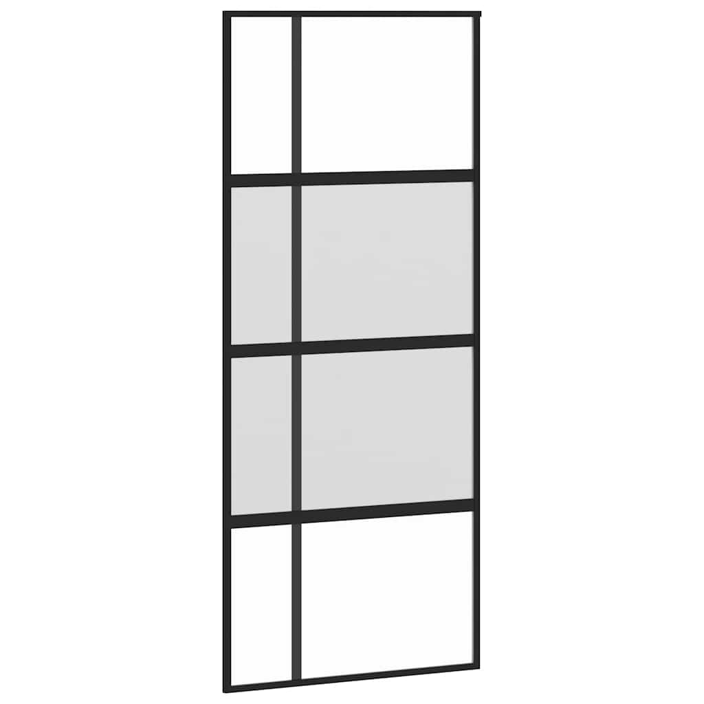 vidaXL Sliding Door with Hardware Set 90x205 cm Tempered Glass and Aluminium 4