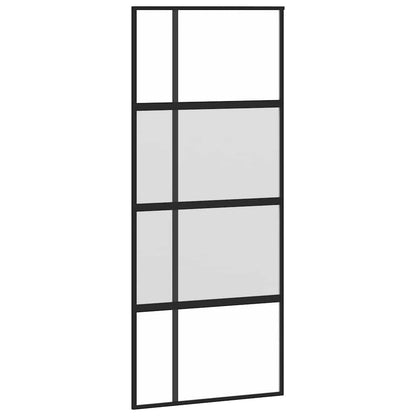 vidaXL Sliding Door with Hardware Set 90x205 cm Tempered Glass and Aluminium 4